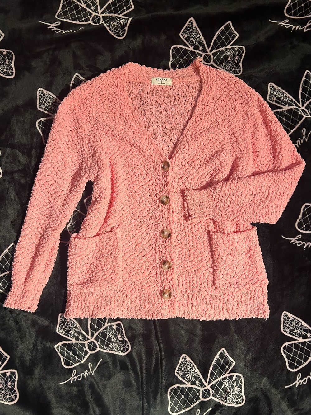 Bubblegum Pink Fleecy Oversized Cardigan with Pockets